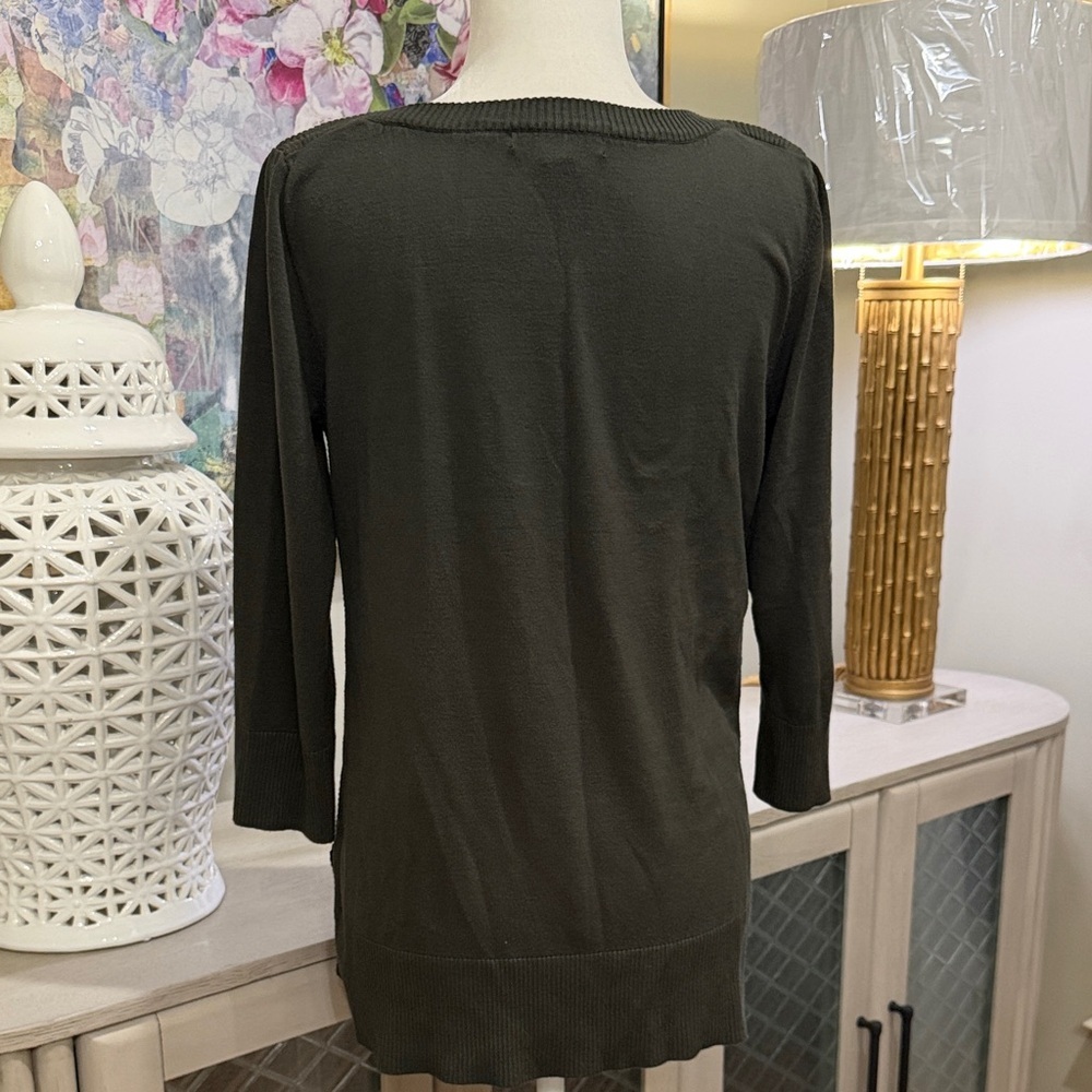 Cable & Gauge Olive Green Women's Top Large - Picture 6 of 10